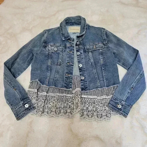 Anthropologie Pilcro and the Letterpress Denim Jacket With Peplum Sz S - Picture 3 of 8